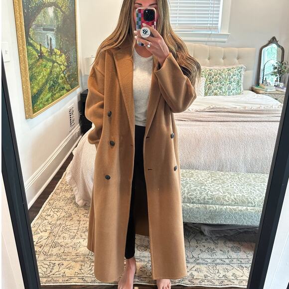 Rag & Bone Thea Italian Wool Camel Brown Long Coat Small - Picture 1 of 11